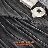 EHEYCIGA Fleece Blanket Double Size 150x200 Dark Grey Soft Flannel view 3