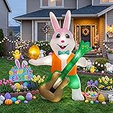 6.0 FT Inflatable Bunny with Eggs - Lighted Easter Decorations for Indoor/Outdoor Yard & Garden