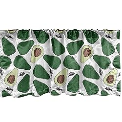 Ambesonne Avocado Window Valance, Pattern with