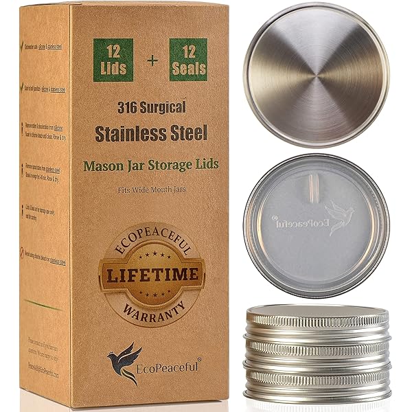 Amazon.com: EcoPeaceful 316 Surgical Stainless Steel Mason Jar 