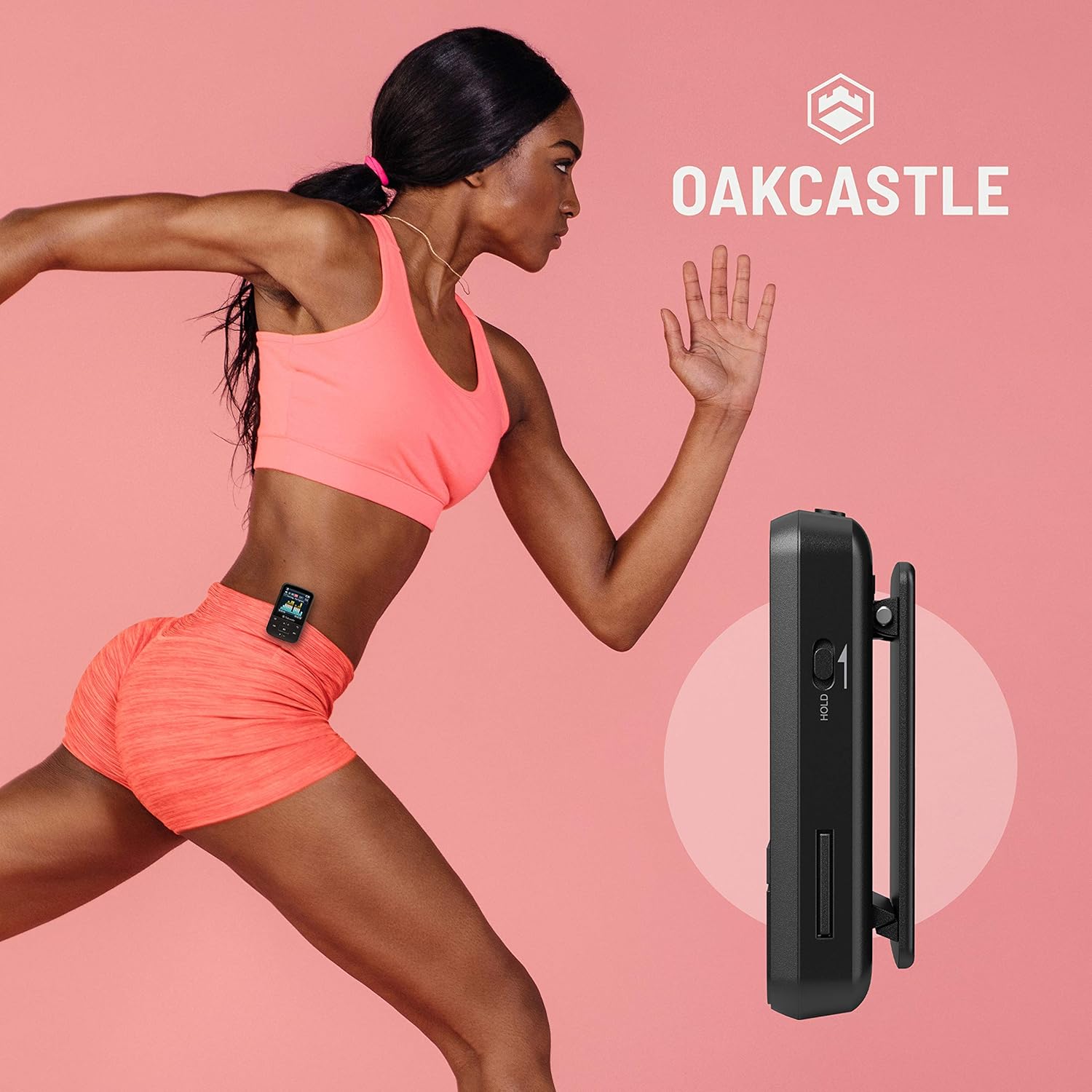 Oakcastle MP100 16GB Mini Portable MP3 Player with Bluetooth, FM Radio, Micro SD slot, Headphones + Waterproof Case Included, Expandable up to 128GB, plays FLAC & WAV files, Ideal for Running & Sports: Electronics