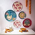 RITUALISTIC Pastel Pichwai Iron Wall Art Plates – Set of 5 Decorative Plates | Indian Traditional Metal Wall Decor | Elegant Wall Hanging for Living Room, Bedroom & Home Decor Accent