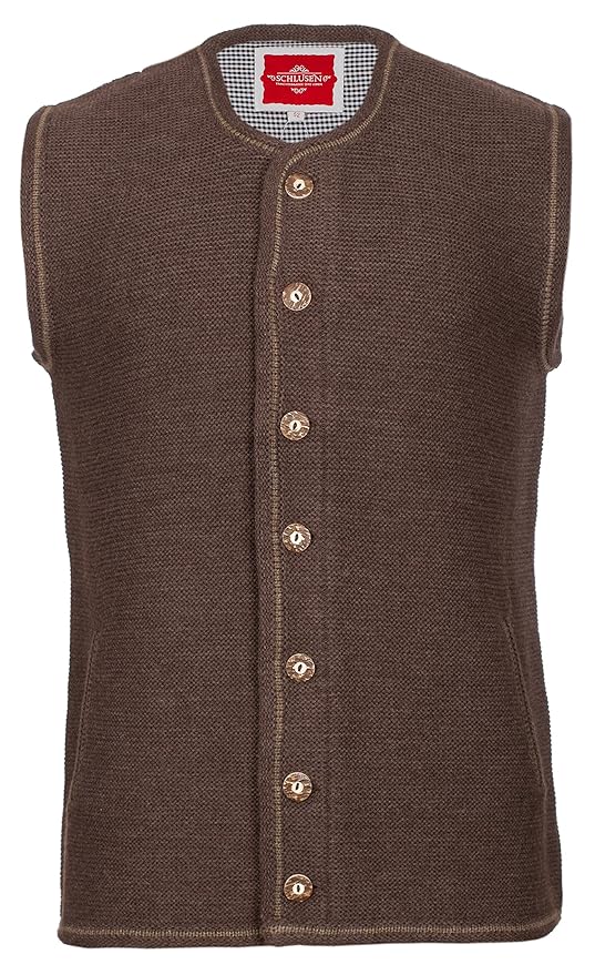 Herren Strickweste Xaver, anthrazit u. braun (Gr. 46-60) mit Seitentaschen