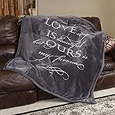Outrageously Soft Velvet Mink Ultra Plush Throw Blanket - Our Love Story is My Favorite - 50 x 60 inch