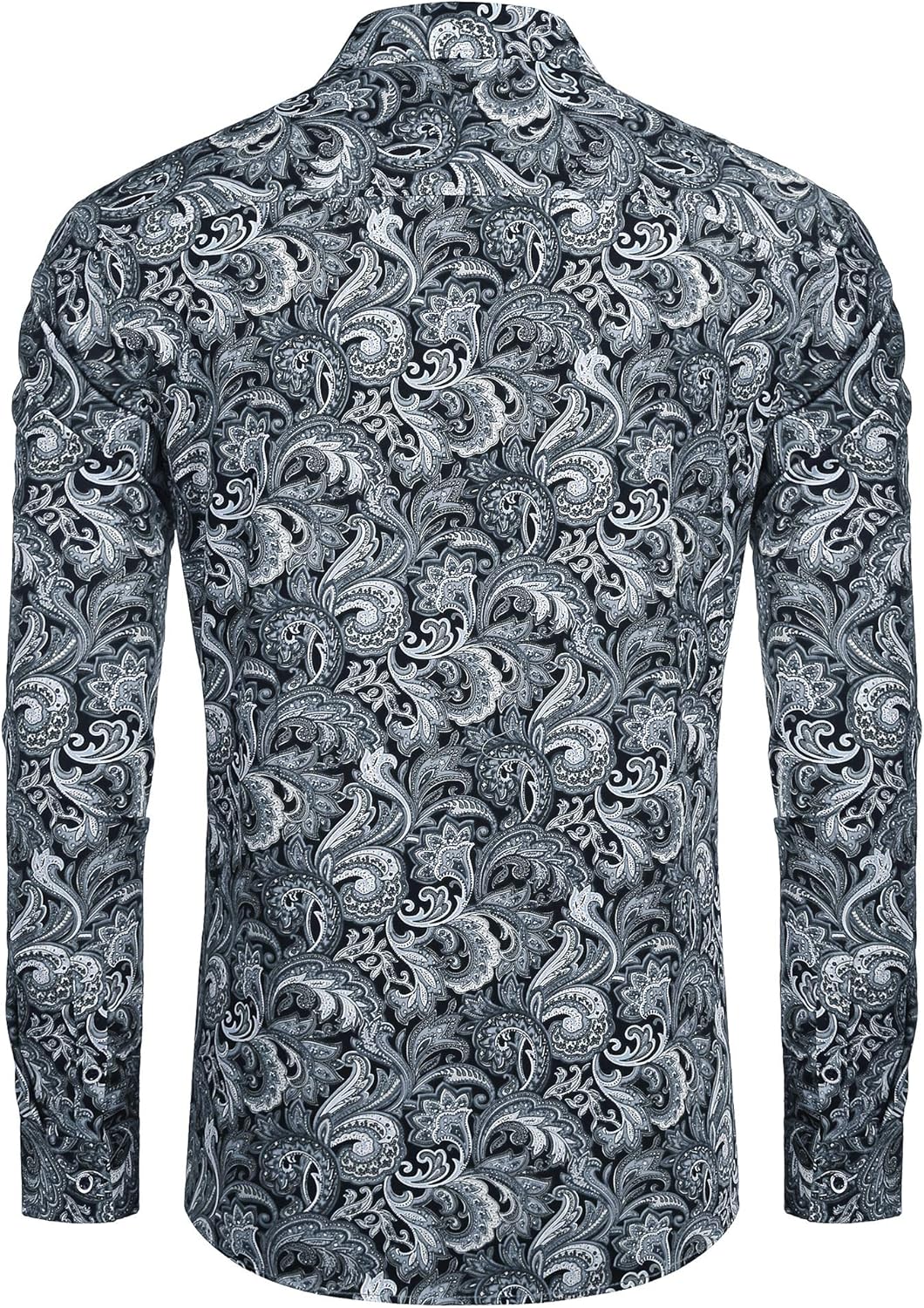 COOFANDY Men's Paisley Cotton Long Sleeve Shirt Floral Print Casual Retro Button Down Shirt at  Men’s Clothing store
