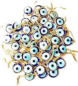 Bion, Gold Evil Eye Glass Beads, 1 Piece - 1.7