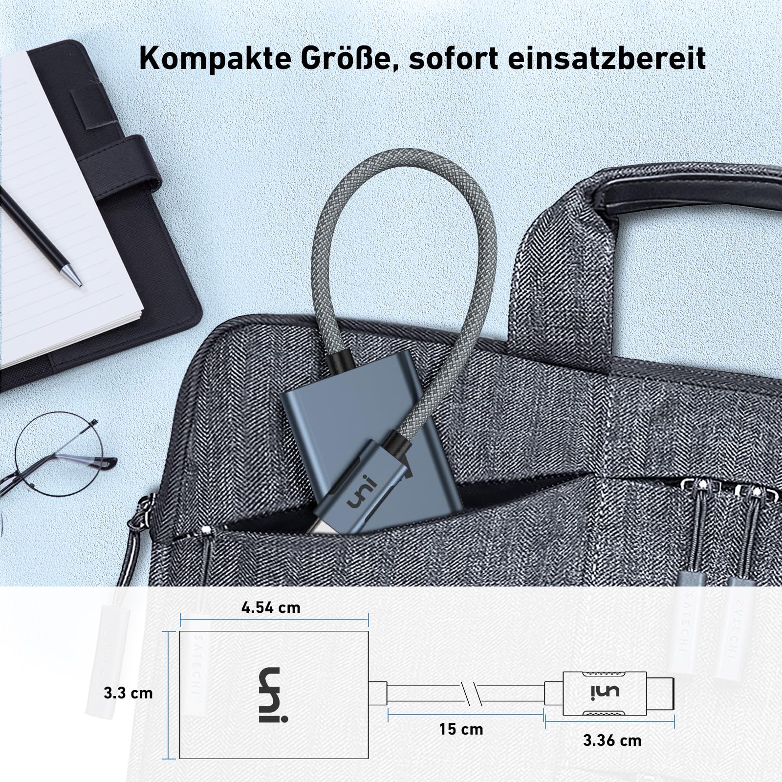 uni SD Kartenleser 312MB/S USB C 4.0 Kartenleser 2 IN 1, USB C Card Reader unterstützt UHS-II Lesen, kompatibel für iPhone 15 Pro Max, Galaxy S23, iPad Pro,MacBook Pro,Surface pro/Surface Book usw. 5