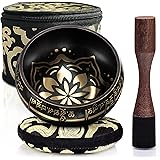 Tibetan Singing Bowl Set - Easy to Play- Dual-End Striker - Creates Beautiful Sound for Holistic Healing, Stress Relief, Medi