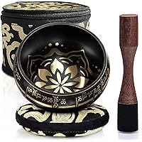 Tibetan Singing Bowl Set - Easy to Play - Creates Beautiful Sound for Holistic Healing, Stress Relief, Meditation & Relaxatio