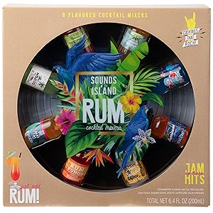 Thoughtfully Gifts, Greatest Hits Cocktail Mixers for Rum Gift Set, Flavors Include Rum Punch, Mai Tai, Mojito and More, Pack of 8 (Contains NO Alcohol)