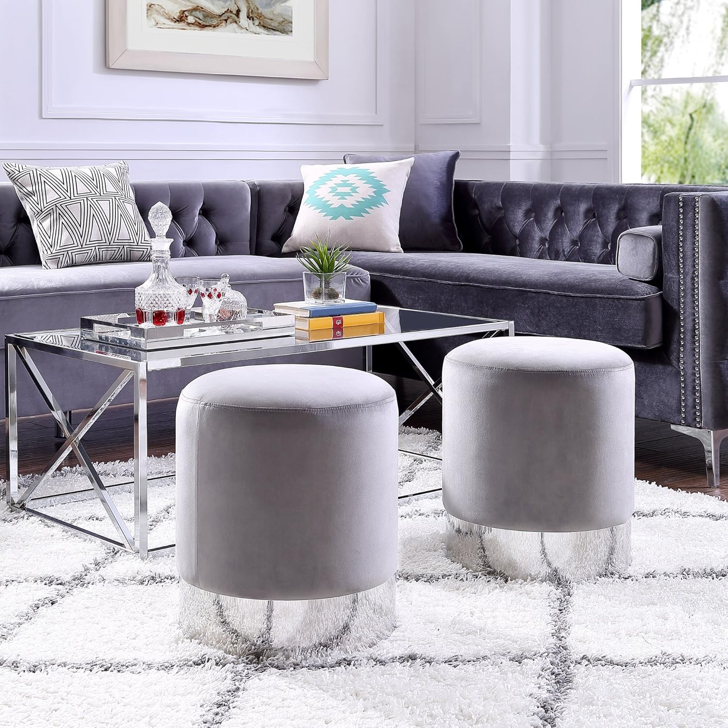 Best slate gray ottoman cover