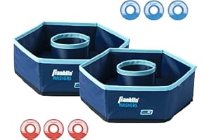 Franklin Sports Washer Toss - 6 Washers and 2 Collapsible Targets - Beach or Camping Outdoor Lawn Game - Official Size Washer
