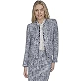Calvin Klein Womens Open Front Tweed Suit Jacket