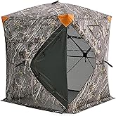VEVOR Hunting Blind,See Through Ground Blinds with Carrying Bag, 360 Degree Portable Camouflage Tent,Durable Concealed Shelter with Silent Side Door and Window, for Turkey and Deer