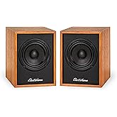 Electrohome Huntley Powered Bookshelf Speakers with Built-in Amplifier and 3" Drivers for Turntable, TV, PC and Wireless Music Streaming Featuring Bluetooth 5, RCA and Aux (EB10)