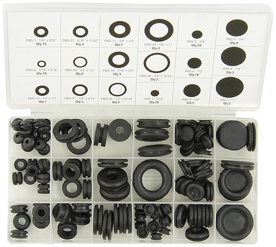 ATD Tools 362 125Piece Rubber Grommet Assortment Automotive
