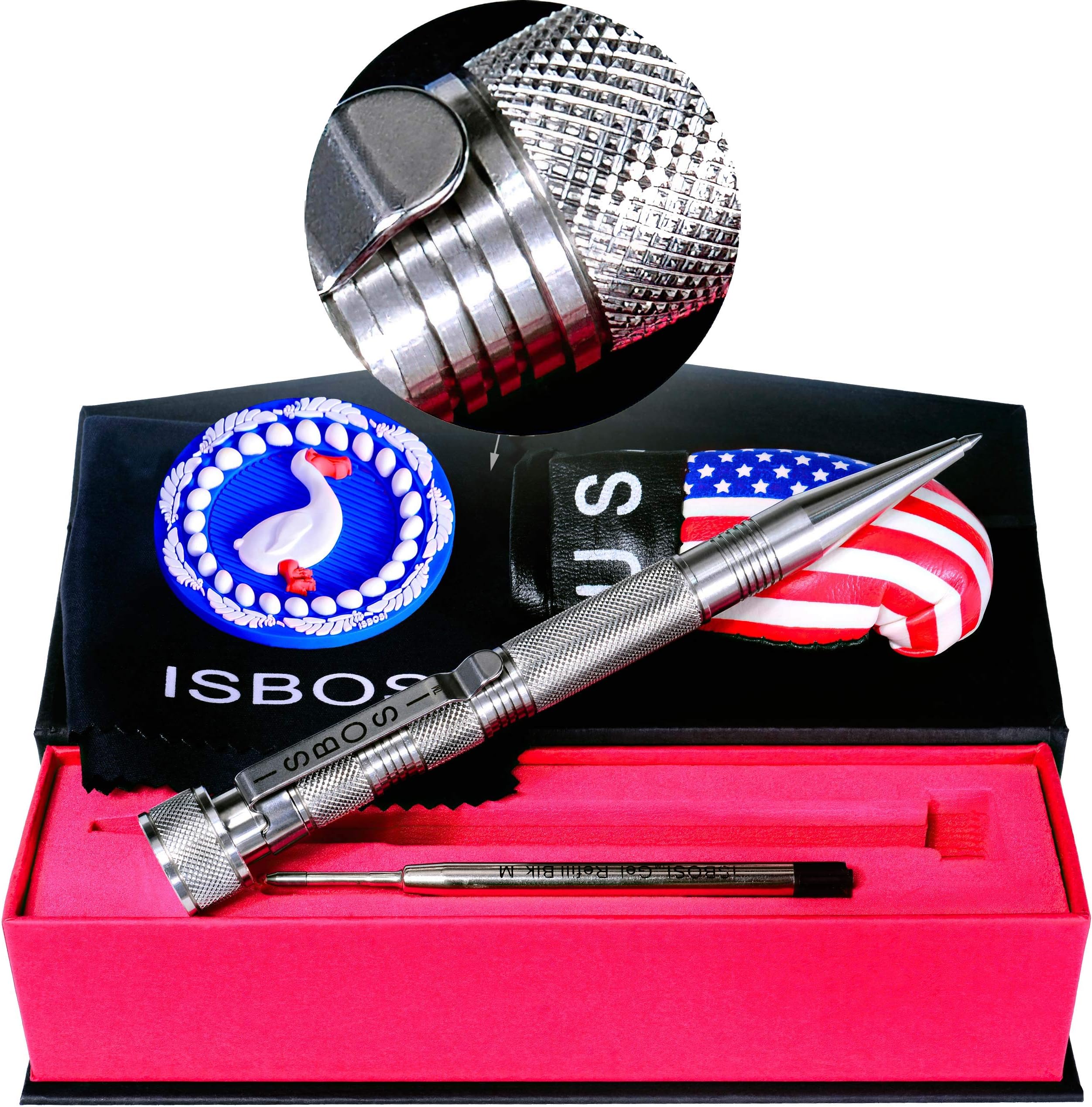 ISBOSI Hefty Tactical Pen, Extreme Point Self-Defense Controlled Chaos Bullet-Nose Survival Tool
