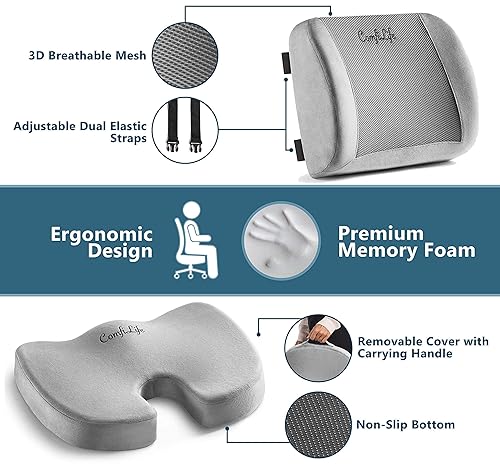 ComfiLife Body Positioner, Seat Cushion Lumbar Support Bundle
