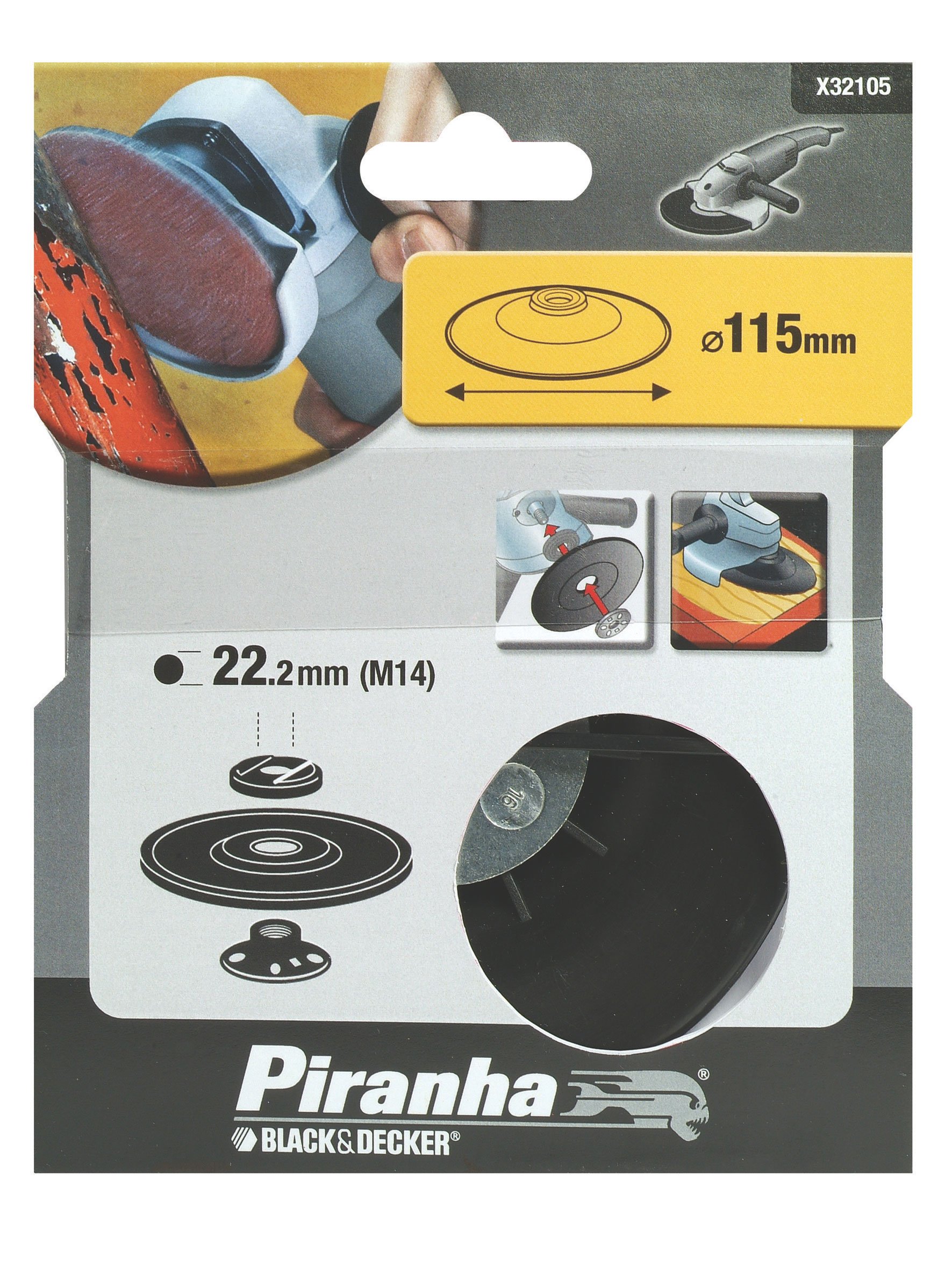 Piranha X32105-XJ 115 x 22mm M14 Nylon Backing Pad
