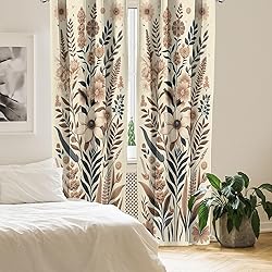Ambesonne Vintage Floral Window Curtains Pack of