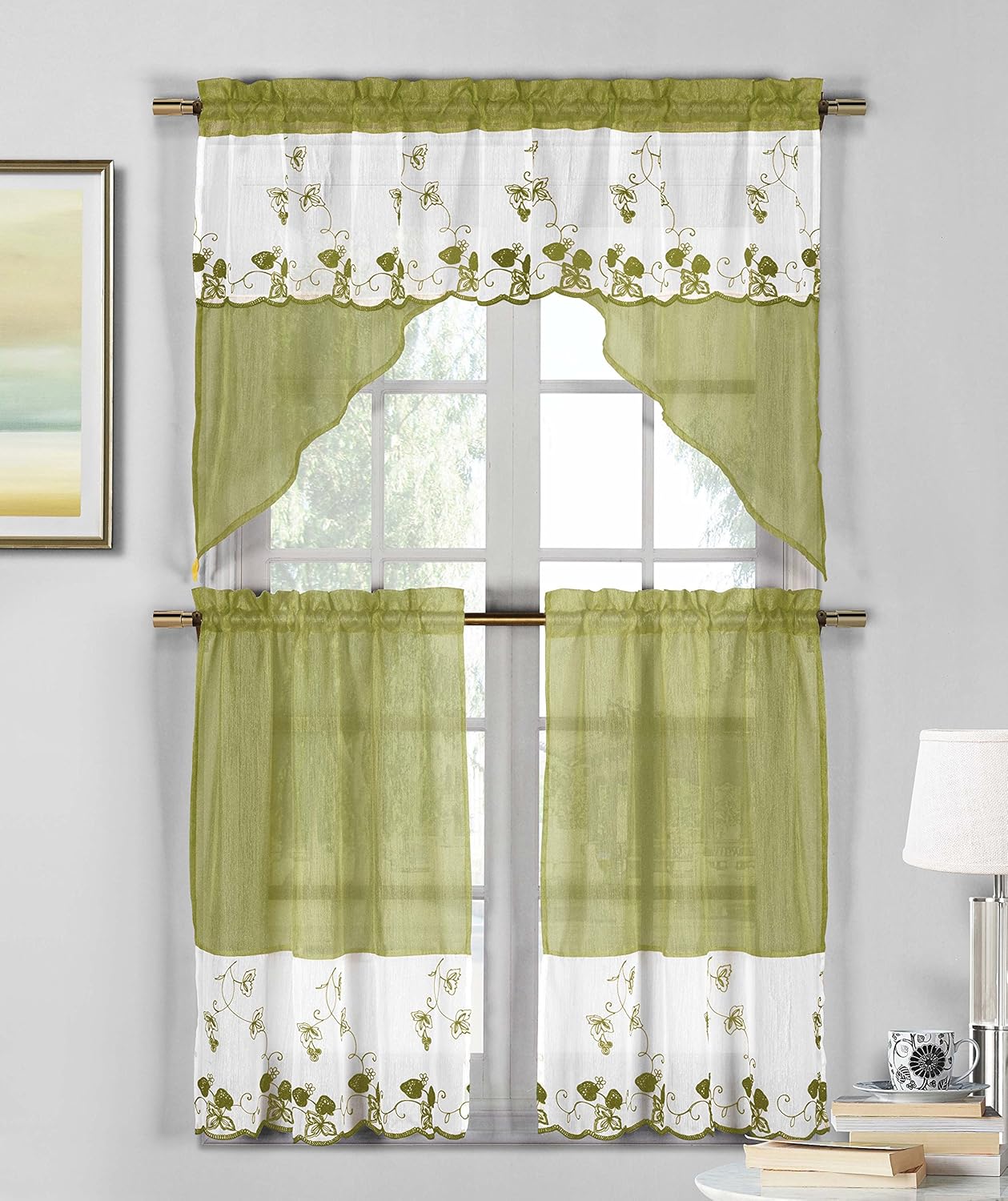 Best rustic 3 piece kitchen curtains