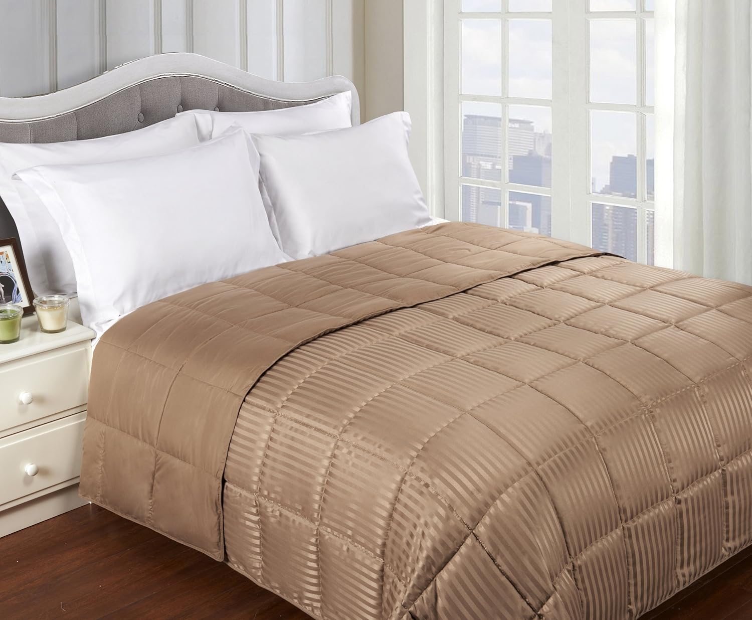 All Season Down Alternative Twin/Twin XL Reversible Blanket, Taupe