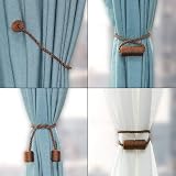 OCIOLI 4 Pack Magnetic Curtain Tiebacks Coffee Twist Rope with Magnets view 3