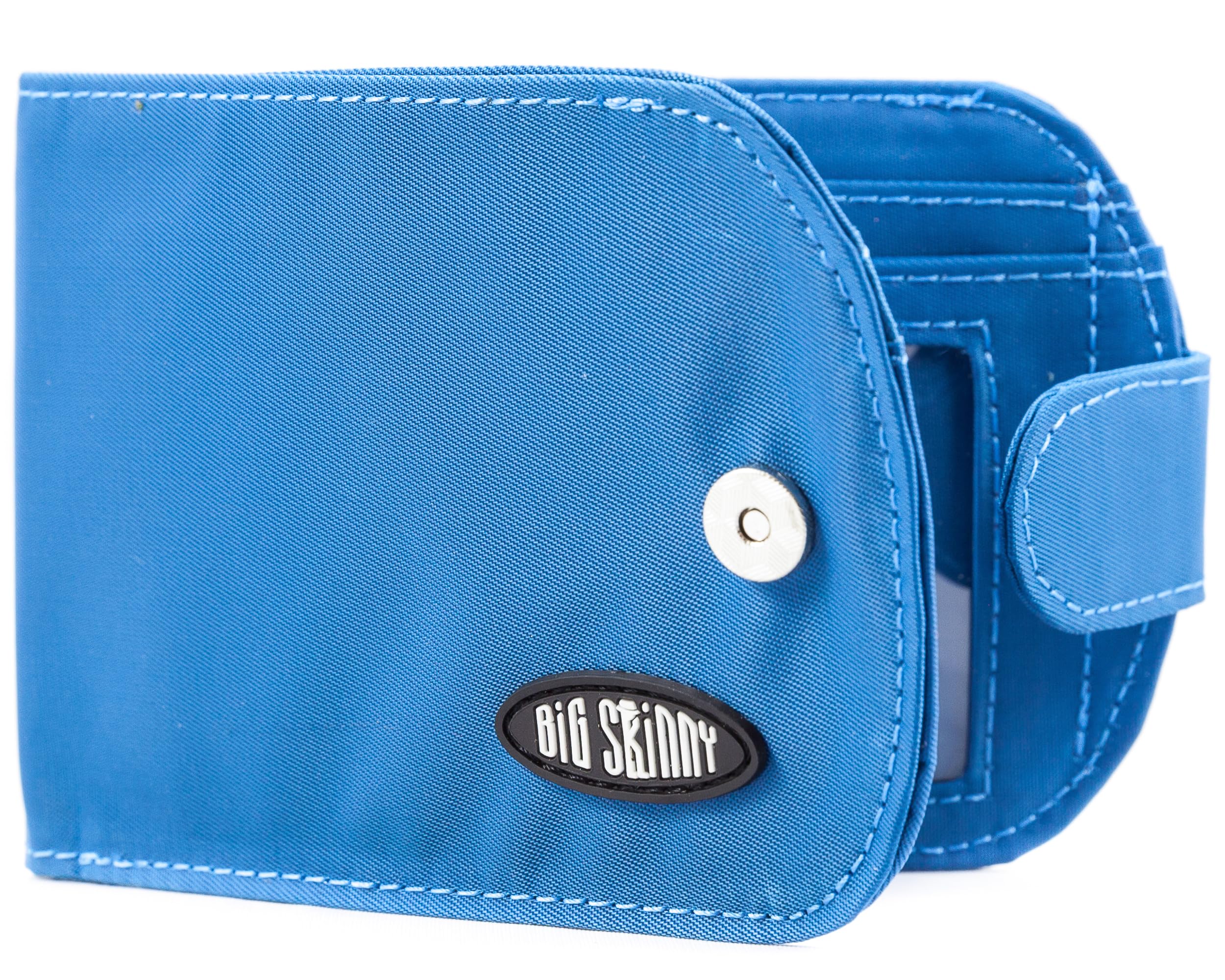 Big Skinny Women's Taxicat Bi-Fold Slim Wallet, Holds Up to 25 Cards, Ocean Blue