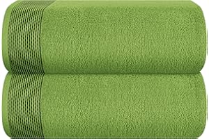 Belizzi Home Cotton 2 Pack Oversized Bath Sheet 35 x 70, Large Bath Sheet, Ultra Absorbent, Compact, Eco-Friendly and 100% Recyclable, Quick Drying and Lightweight Towel - Kiwi Green