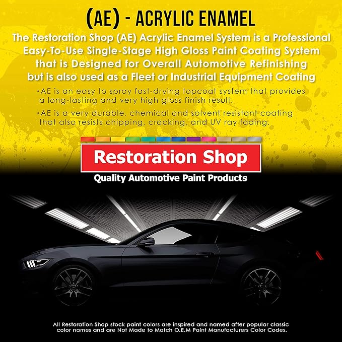 Restoration Shop Jet Black Gloss Acrylic Enamel Auto Paint Complete Gallon Paint Kit Professional Single Stage High Gloss Automotive Car Truck Equipment Coating 8 1 Mix Ratio 2 8 Voc Home Improvement Amazon Com
