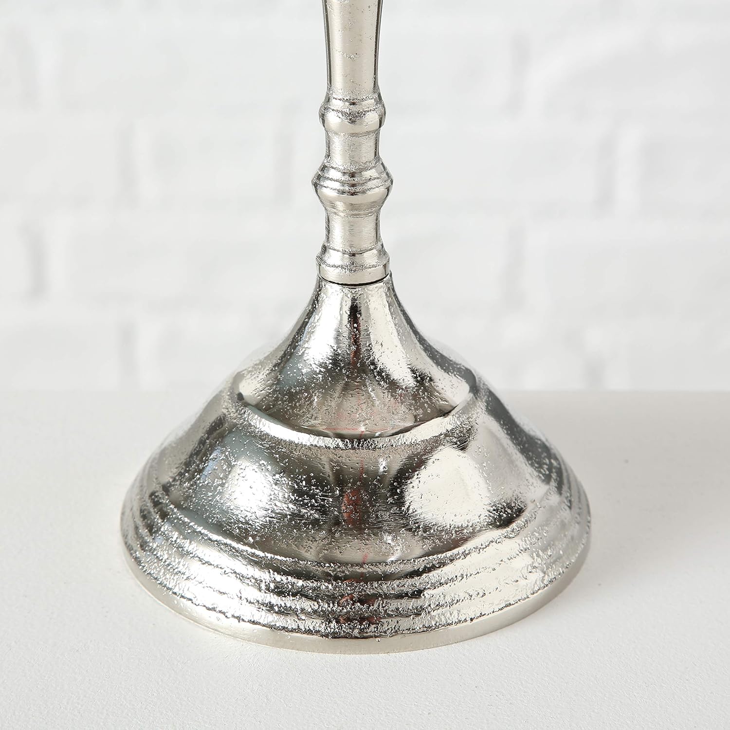 WHW Whole House Worlds Hamptons Five Candle Candelabra, Silver Finish, Centerpiece, Hand Crafted of Cast Aluminum, Atelier Craft Surface Details, Over 1 FT High, (15.75 Inches): Home & Kitchen