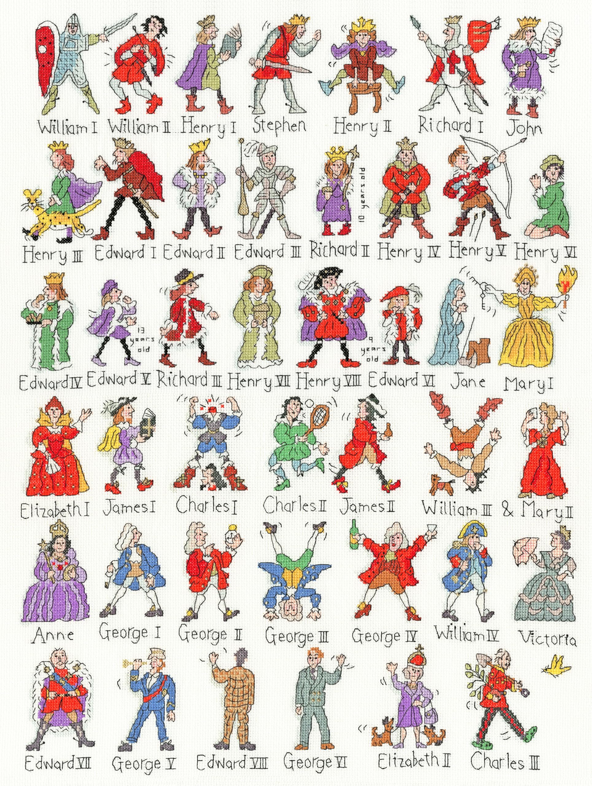 Bothy Threads Cross Stitch Kit - Kings and Queens