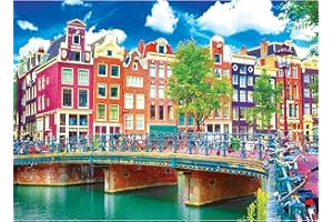 RoseArt - Kodak Premium - Colorful Waterfront Buildings, Amsterdam - 1000 Piece Jigsaw Puzzle for Adults