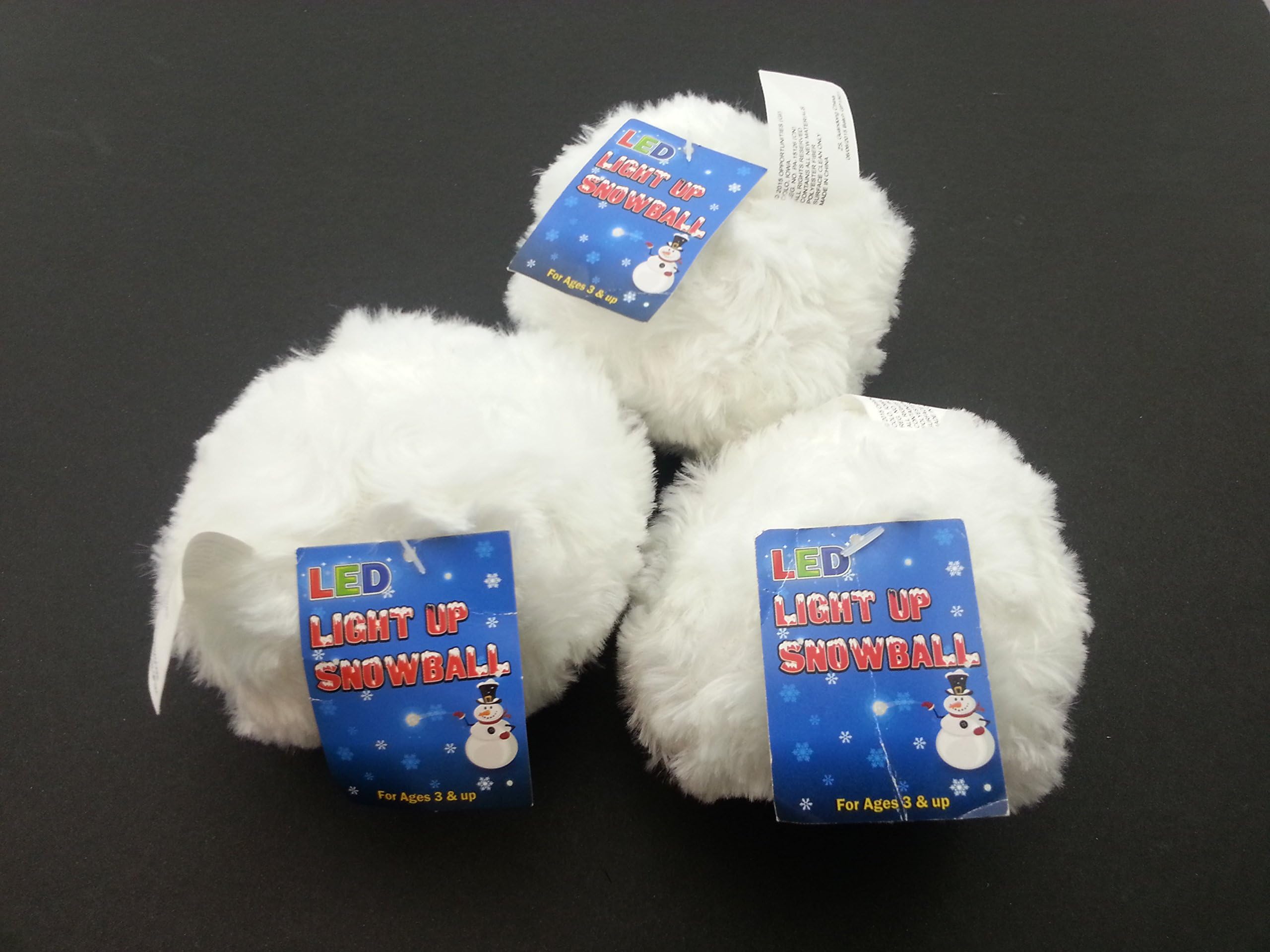 LED Light Up Snowballs - Ages 3 and up!Lot of 3 Snowballs