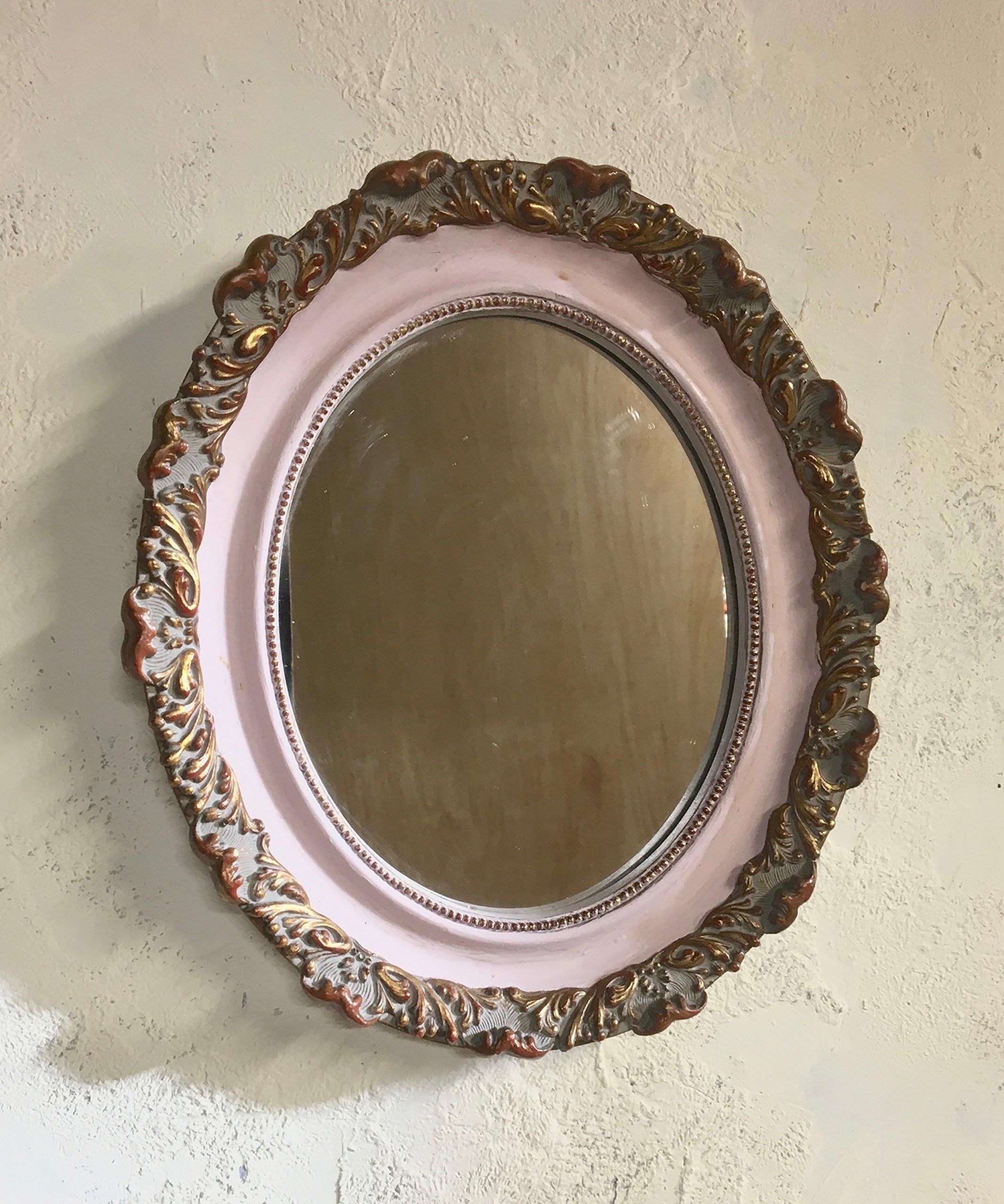 Pleasing Pink Antique Mirror