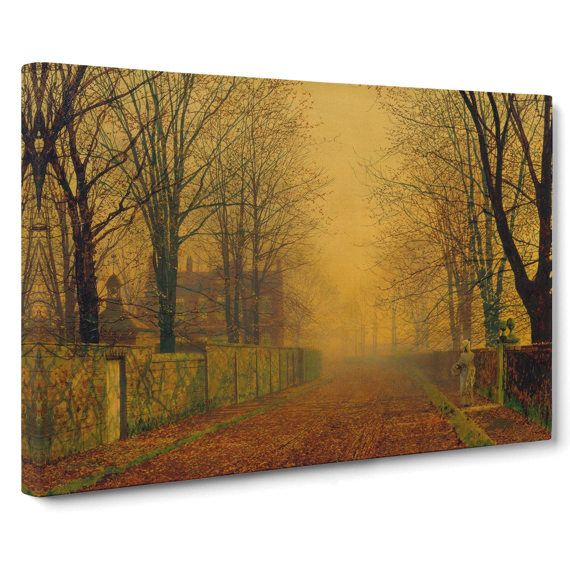 Evening Glow By John Atkinson Grimshaw Canvas Print | Gallery Wrapped 30mm Frame Wall Art | 20x14 inches | Ready to Hang | Classic Picture | Living Room Bedroom Lounge Office