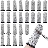 Honoson 20 Pcs Cut Resistant Finger Cots, Reusable, 2.2 Inch, Gray Black | Breathable Protectors, Silicone Cots, Secure Fit,