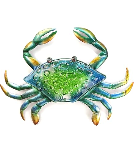 Maryland Blue Crab Wall Decor - 10 Inch TiKi Bar Nursery Mount, Coastal Themed Ornament