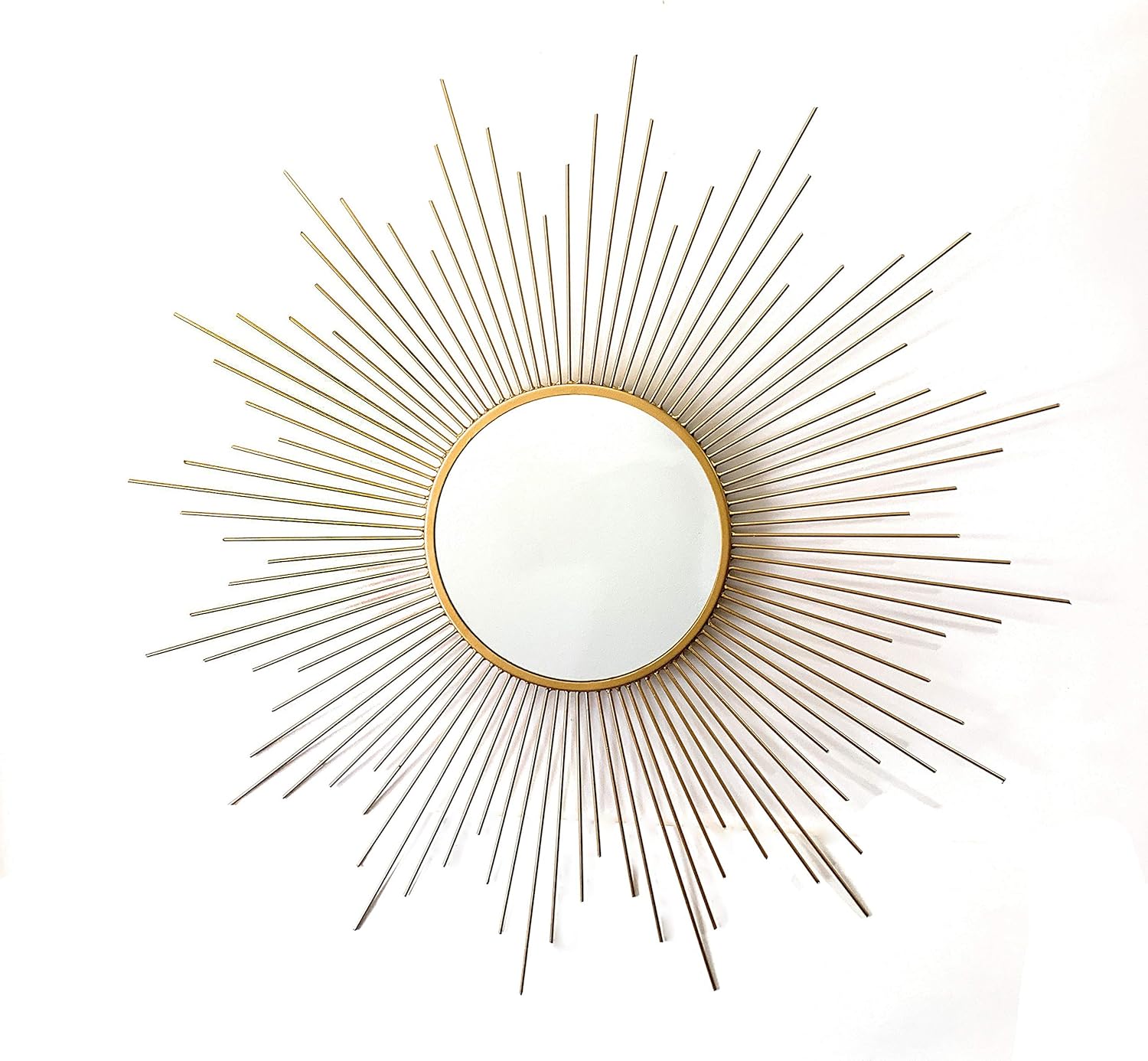 Sunburst Wall Mirror Metal Accent 3-Dimensional Sculptural Work