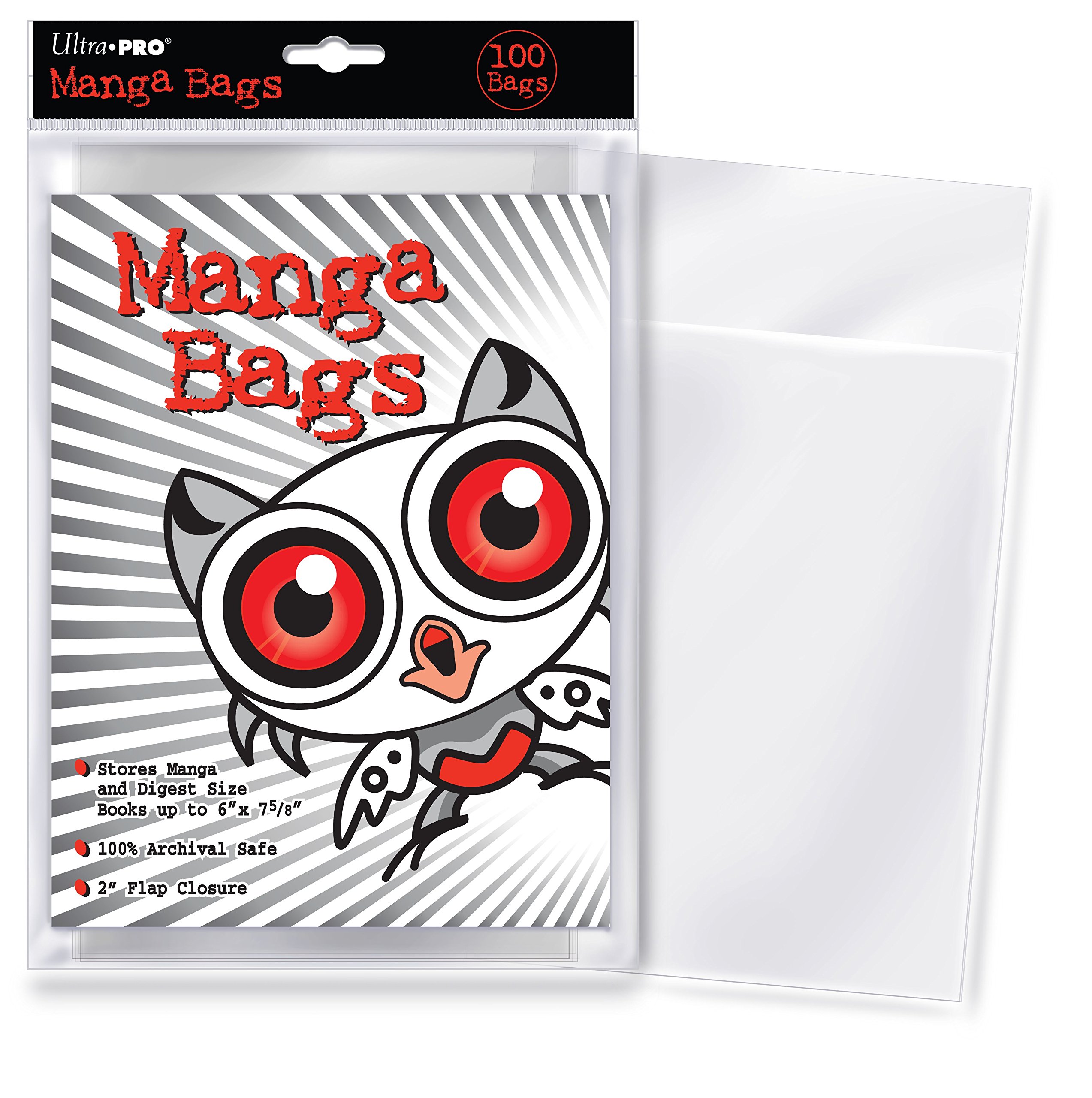 Ultra Pro Manga Size 6 x 7-5/8" Comic Bags (100 Count Pack), Small, Clear