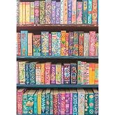 EOPLK 5D Colorful Bookshelf Diamond Painting Kits for Adults, Books Diamond Art Kit for Beginners, Full Drill Round Gem Painting by Numbers for Home Wall Decor Gift, 12x16 inch