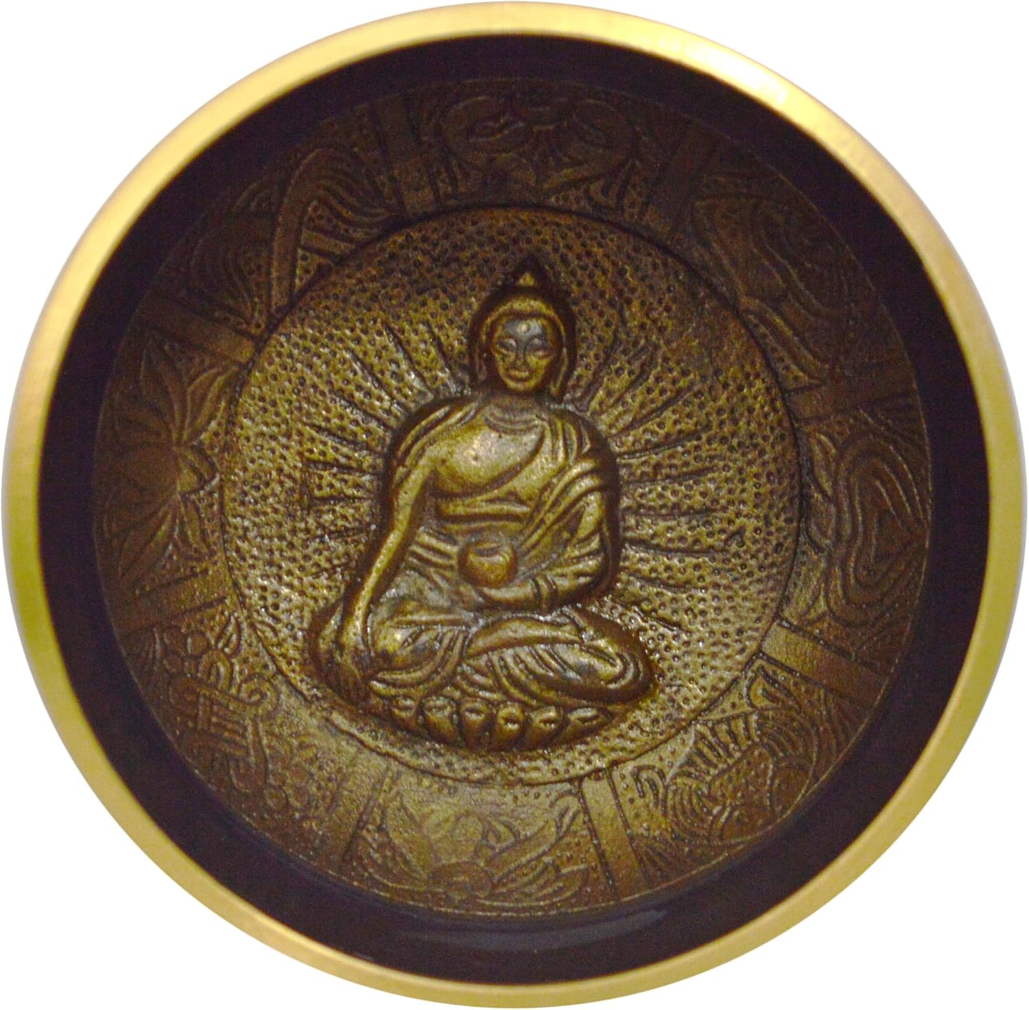 Zap Impex Beautiful Handmade Brass Buddha Sound Bowl Tibetan Meditation Yoga Sound Bowls 4 inch, Black - Image 4