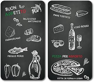 Kesper 2er, Ristorante Multi-Glasschneideplatte, Glas, schwarz 52 x 30 x 0.8 cm, 2-Einheiten