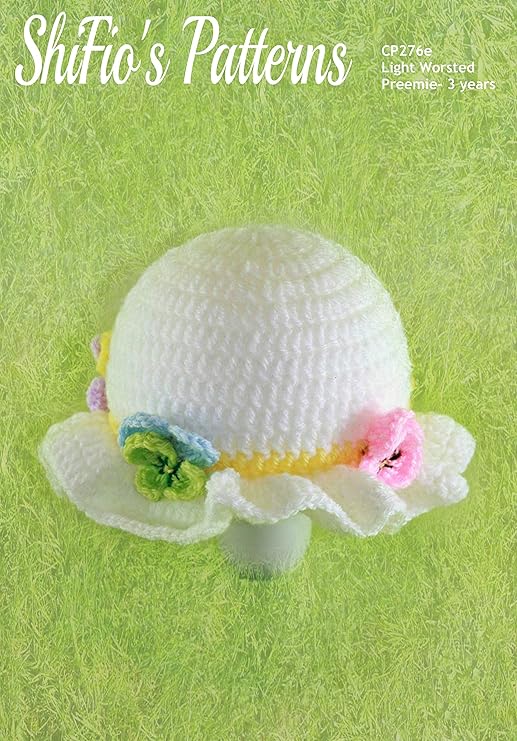 crochet preemie hat with flower