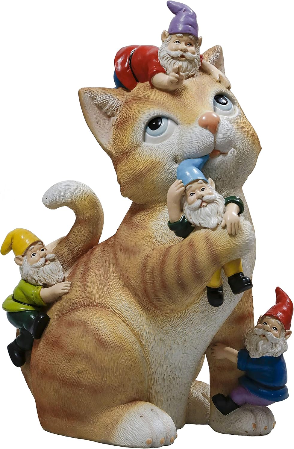 TERESA'S COLLECTIONS Cat Garden Gnome Statue Figurine, Large Outdoor