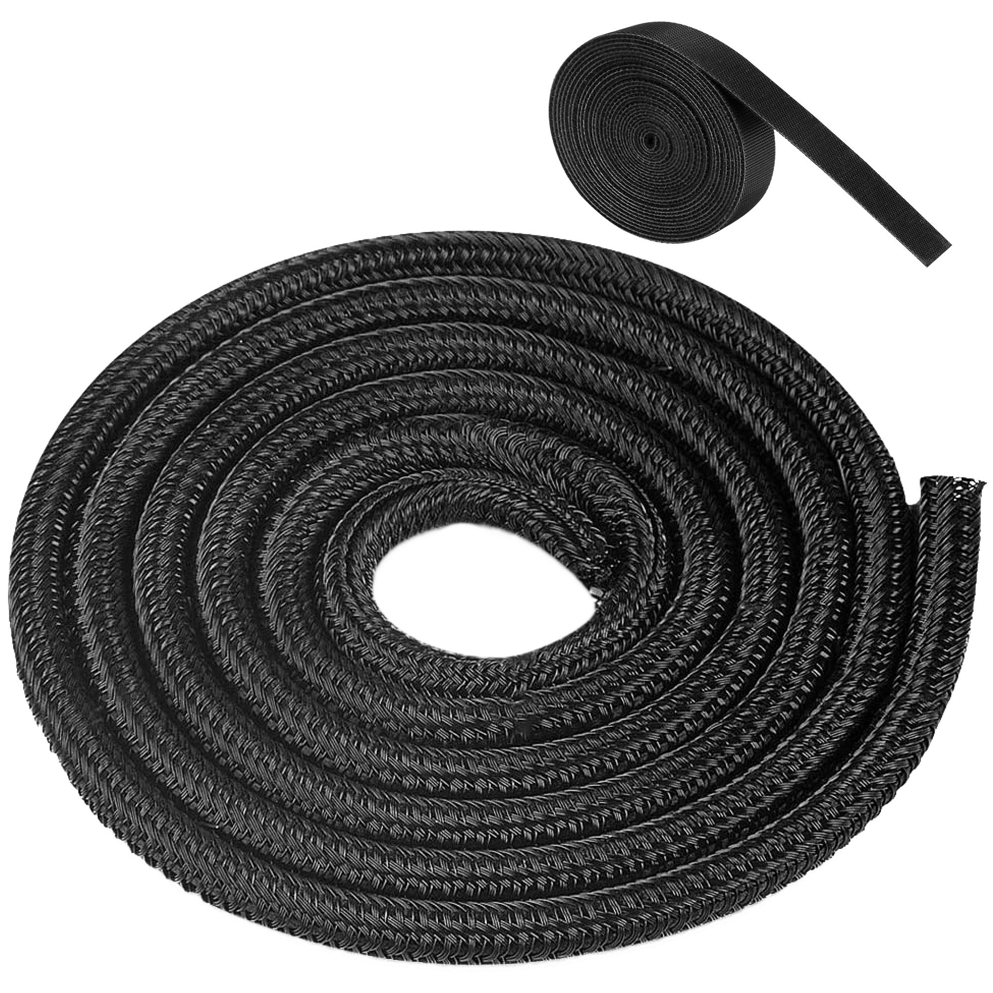 Cable Protector, 6M Cable Management Flame Retardant Tube, Cable Protector Animal Proof Braided Sleeve, Self-Rolling Cable Tidy Sleeve, Organizer for TV, Computer,Home Theater, Car(9mm)