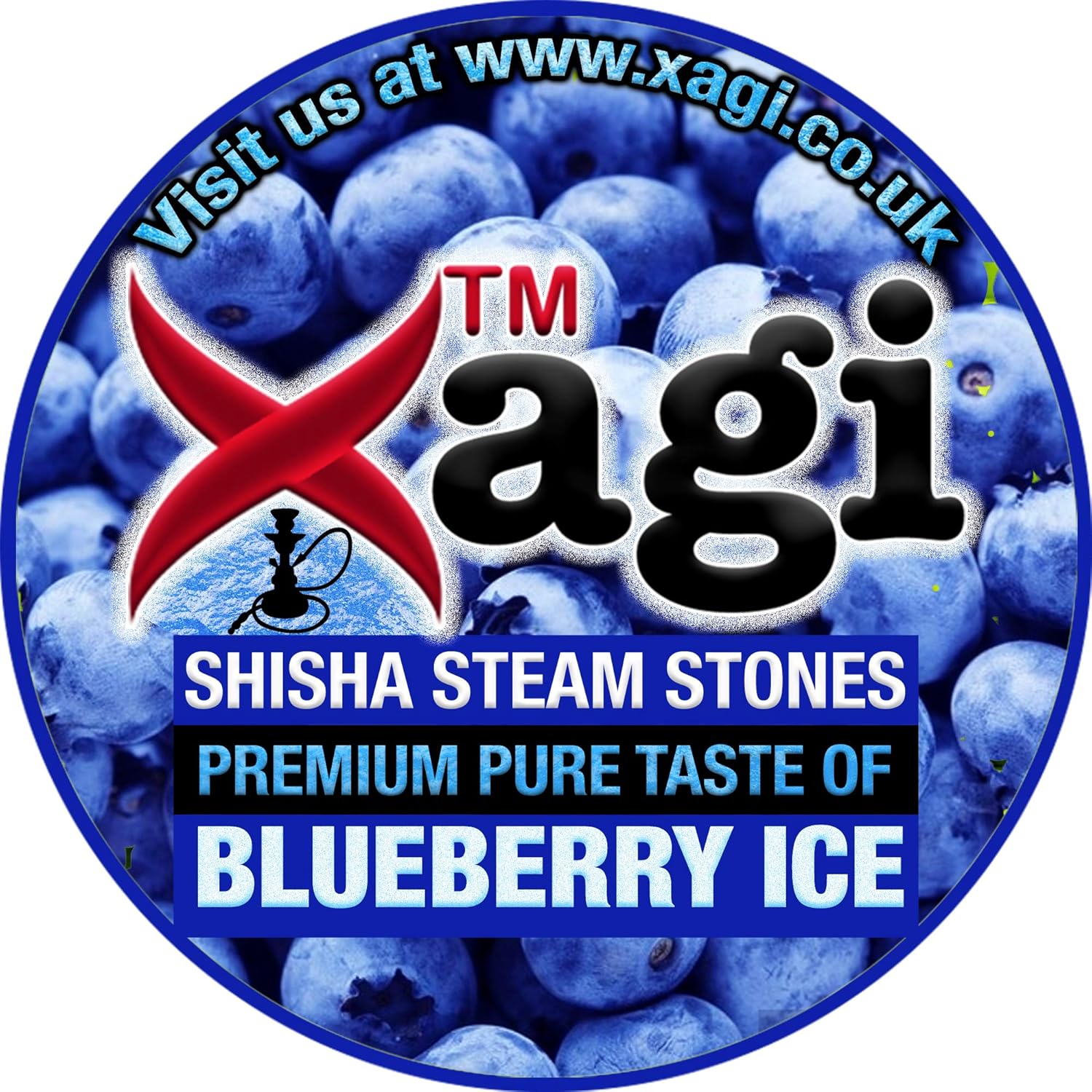 Xagi Blueberry ice Shisha Flavour Hookah Flavour Nicotine-Free No-Tobacco Shisha Steam Stones 100g - Image 5