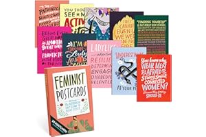 Em & Friends Feminist Postcard Book, 20 Postcards (2 Each 10 Styles), 5 x 7-inches
