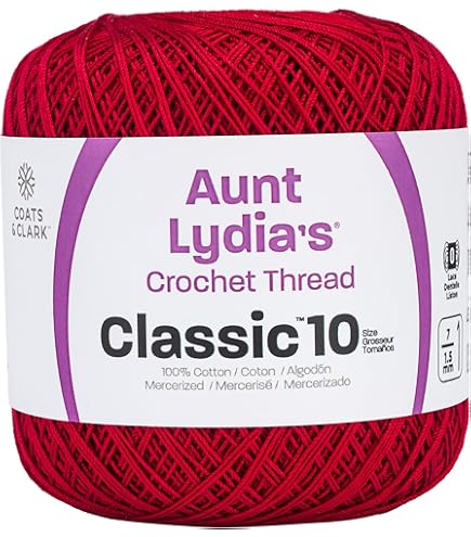 RED Heart Fil à Crochet Classique, 10, Rouge Victoire, 250 M