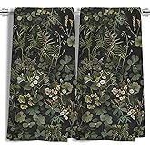 LUKIPOM Vintage Botanical Kitchen Towels Set of 2, Olive Green Hand Towels for Bathroom, Green Bathroom Kitchen Decor, 16x24 Inch
